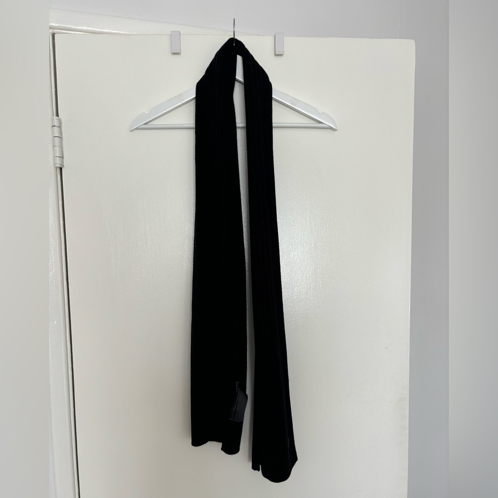 All Saints Classic Black Knit Scarf